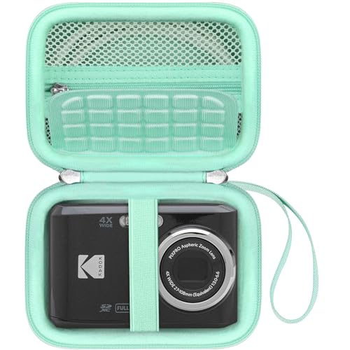 Canboc Tragetasche für Kodak PIXPRO FZ55/ FZ45 16-Megapixel-Digitalkamera, FZ45 Video-Vlogging-Kameratasche, Netztasche für Kabel, SD-Karte, mintgrün (nur Tasche)
