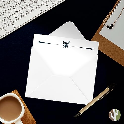 Image of Desert Cactus United States Navy US 10 Pack Notecards Stationery Cardstock Includes Envelopes Memo Party Thank You (Notecard Design 3)