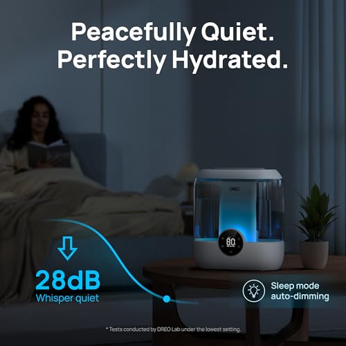 DREO 6L Humidifiers for Bedroom, Quiet Supersized Cool Mist Ultrasonic Humidifier with Diffuser, 60 Hour Runtime for Home, Nursery, Plant, Gray by DREO - Image 4