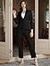 Kelyaa Women's 2 Piece Business Office Suit Lady Peaked Lapel Slim Fit One Button Blazer Jacket and Pants Set Black