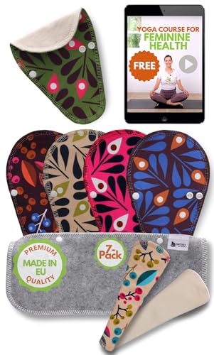 Image of Natissy Reusable Panty Liners for Women, Washable, Soft, Breathable, Skin-Friendly and Reusable Organic Cotton Cloth Liners - 7-Pack Thong - Made in EU