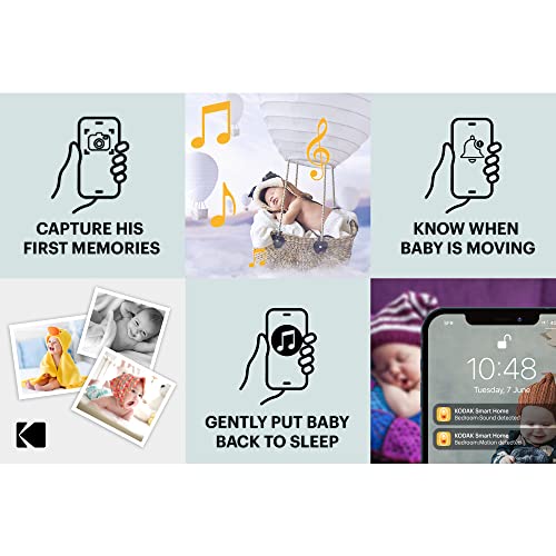Miniatura 7 de Kodak Cherish C525p - Monitor De Vídeo Inteligente Para Bebé, Video De Calidad Para Verificaciones Rápidas Y Con Confianza, Larga Duración De La Batería Durante La Noche Y Las Siestas