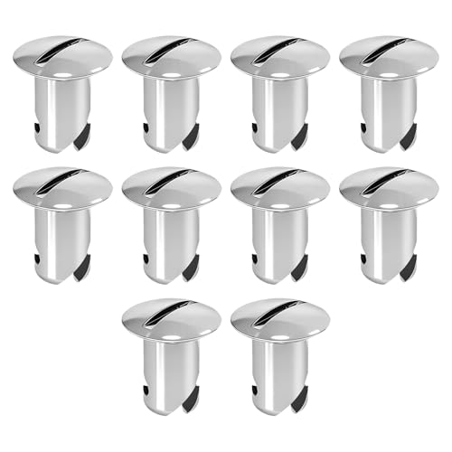 MTO-JQ 7075-Aluminum 7/16 Quarter Turn Dzus Fasteners 500 Grip Button Oval Head Fastener Chrome (10-Pack)