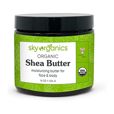 Sky Organics Organic Shea Butter for Body & Face USDA Certified Organic 100% Raw & Unrefined to Soften, Smooth & Boost Radiance, 16 Oz Cover