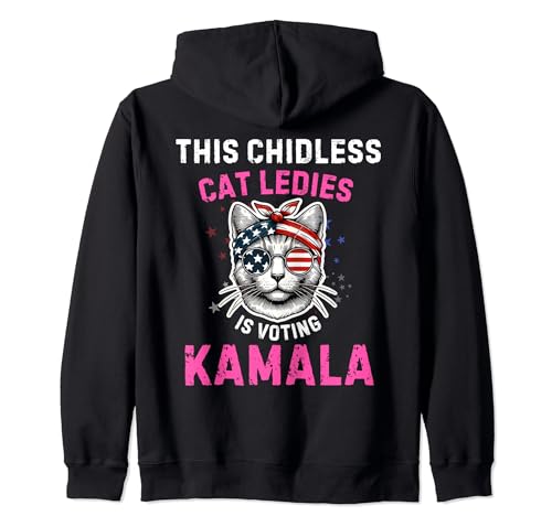 Retro This Childless Cat Ladies Presidenta Kamala Harris 2024 Sudadera con Capucha