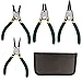 Produktbild Gobesty Sprengringzangen Set, 4 Stück 125mm Sprengringzange Rutschhemmend Sicherungsringzange mit Taschen, Grün Gebogen/Gerade Seegeringzange Innen/Außen