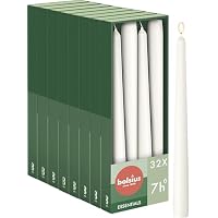 Bougies Pointues Bolsius - Blanc, 24.5cm - 8 Bougies - Brûlure 7h - 50% Cire Végétale