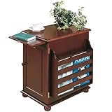 Touch of Class Aubrie Magazine Storage Wooden Table Classic Cherry | Traditional Style Wood Bedside Accent for Living Room