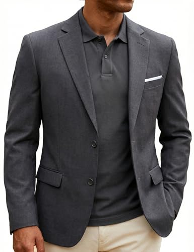Image of Barry.Wang Mens Casual Blazer Suit Jacket Two Buttons Sport Coat Lightweight Homecoming Business Daily Wedding Dress