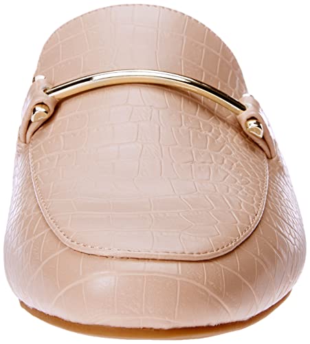 Amazon Essentials Women's Buckle Mule, Beige Crocodile, 8 Wide #TOP1