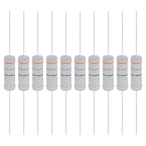 YOKIVE 10 Pcs 33 Ohm 5 Watts Metal Oxide Film Resistor, 5% Tolerance Resistor Axial Lead | Flame Proof for DIY Electronic Circuits, Audio-Video Projects