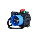 TRIPUS Schalter-Stecker-Kombination 230 V - Ein-Aus-Taste - 0.65 m Kabel - Phasenwender/Sicherheitsschalter - Nullspannungsschalter - Motorstarter - Geräteschalter - Schalter - Kreissäge
