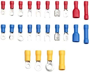 373Pcs Butt Connector Spade Ring Fork Terminals Assorted Set Insulated Electrical Wire Connectors Crimping Terminals VUQLDHAYZ