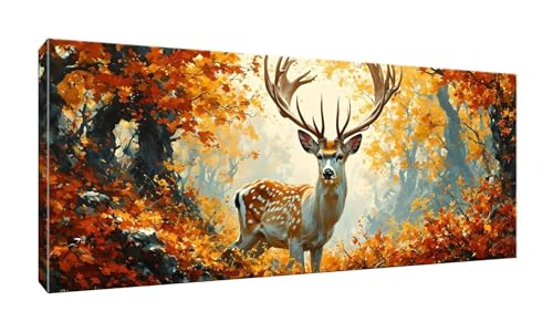 Diamond painting forêt cerfs 100x250cm pour combler les grands murs vides de la maison