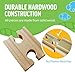 Tiny Conductors 18 Piece Wooden Train Track Connectors & Adapters, 100% Real Wood Male-Male & Female-Female Pieces, Compatible with Thomas and Major Brands Wooden Toy Railroad Sets, (18-Piece)