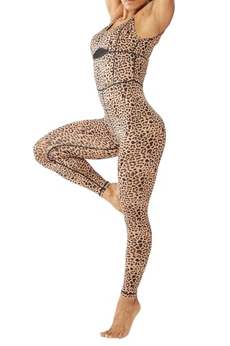 Image of LOVESOFT Workout Jumpsuits for Women Sleevesless Bodycon Backless Unitard
