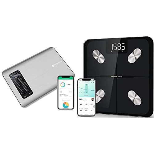 Etekcity Smart Food Nutrition Scale, 11 Pounds-Large, 304 Stainless Steel & Smart Scale for Body Weight, Accurate to 0.05lb (0.02kg) Digital Bathroom Weighing Machine, 400lb