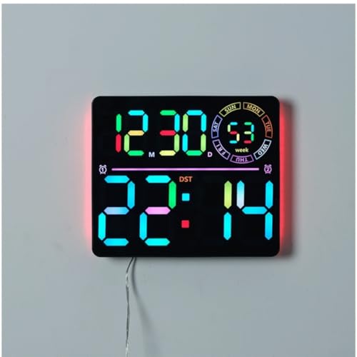 Horloge murale numérique LED effet transition couleur RVB modèle B - 8