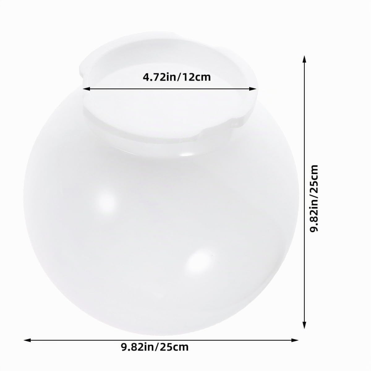 Luxshiny Paralume Globo Bianco Di Ricambio In Acrilico Con Paralume A Globo Tondo A Sfera Tondo Per Lampada Giardino Esterno Cortile