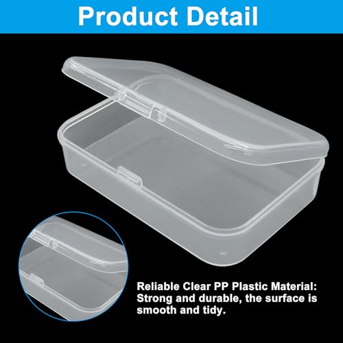 Image of LifCratms 12 Pcs Mini Clear Plastic Storage Containers Boxes, Small Rectangle Box for Collecting Small Items, Beads, Game Pieces, Business Cards, Crafts Accessories (3.46 x 2.36 x 0.83 Inch)