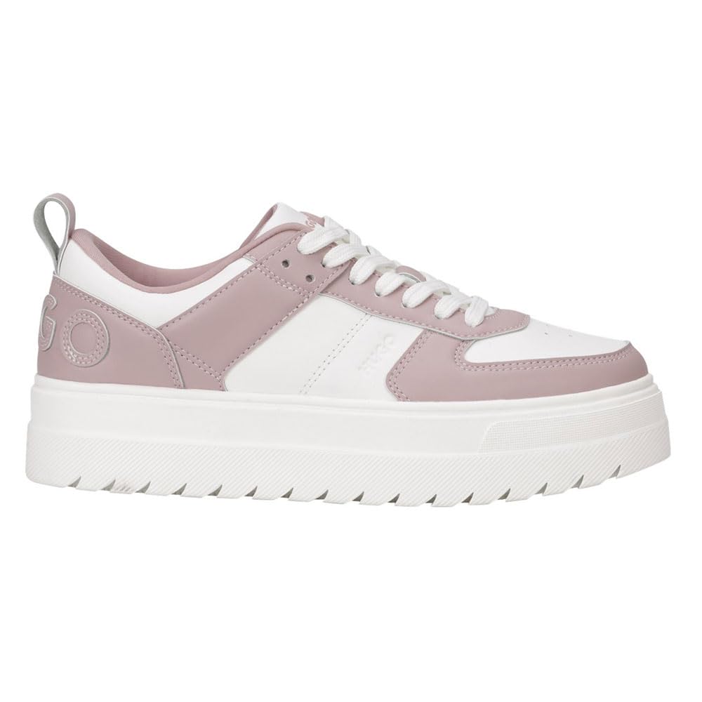 HUGO Women's Lyssa_Tenn_Fly Sneaker, Open White, 4 UK