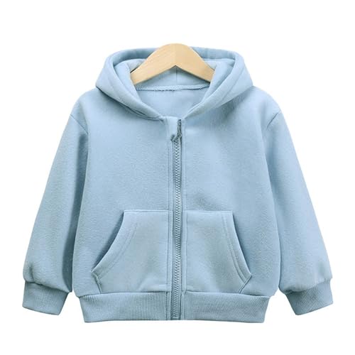 Girls Hooded Sweatshirt Solid Windproof Warm Outerwear Kids Fall Casual Loose Zipper Coat with Pocket3