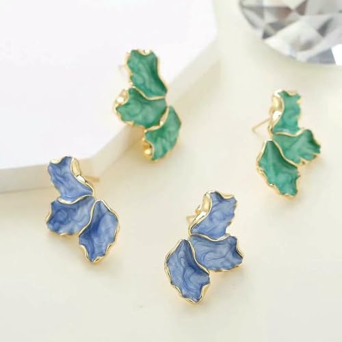 Pendientes de tuerca vintage JYDMS de flor al aceite blanco para joyería de fiesta de mujer 5