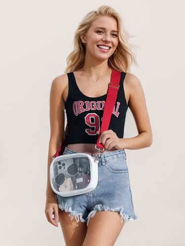 Image of TOBVZOO Clear Bag Stadium Approved, Crossbody Transparent Bag for Concerts Sports Events, Purses for Men & Women
