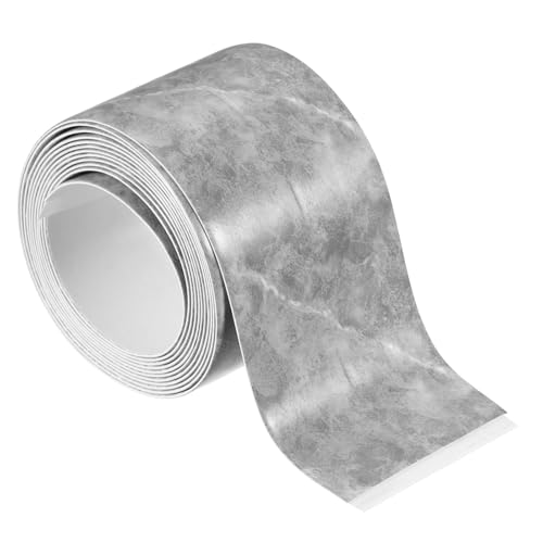 Image of PATIKIL Caulk Tape 1.5 inch x 5 Ft, Self Adhesive Sealing Tape Waterproof Toilet Tub Caulk Sealant Strip Sealing Trim for Kitchen Bathroom Toilet Bathtub Sink Countertop, Dark Grey