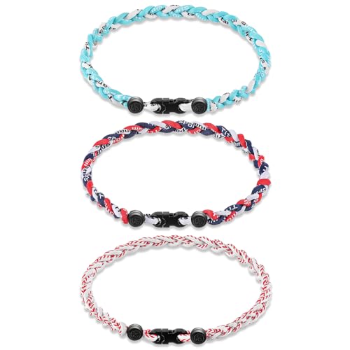 Junkin 3 Pcs Baseball Necklaces, Simple Style