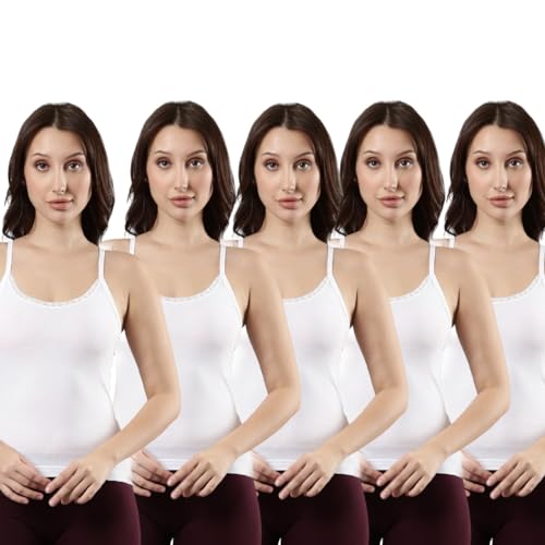 Rupa Jon White Tank top for Women Pack of 5