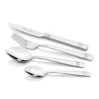 Stanley Rogers Oxford 56 Piece Cutlery Set, Stainless Steel Utensil & Knife Set for 8, Mirror Finish Kitchen Tableware with Steak Knives, Dishwasher Safe in Premium Gift Box