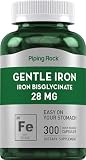 Piping Rock Iron Bisglycinate 28 mg | 300 Capsules | Gentle Iron Supplement | Non-GMO & Gluten Free