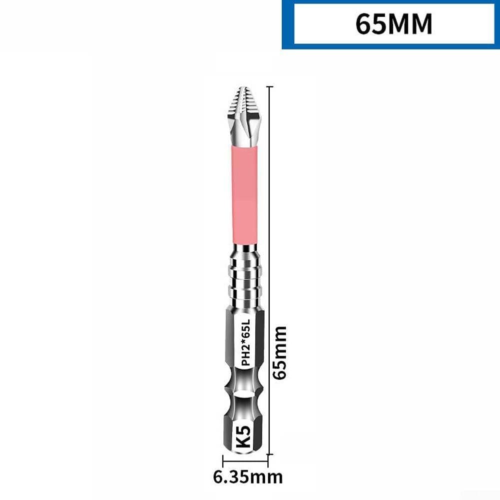 Bit per trapano PH2 Magnetico 6.35mm, Punta in Acciaio K5 per dura(6PCS)