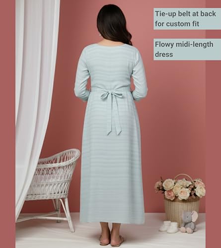 Image of DUMMY SHAPE Feeding Kurtis for Women Cotton Blend | Printed Pregnancy Flare Kurta with Dual Nursing Zippers to Pre & Post Partum | Maternity Dresses | Gifts for Pregnant Woman
