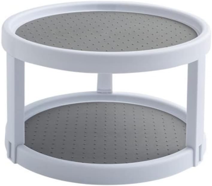 YXUANYZNB 回転2段棚、キッチンキャビネット収納瓶収納、冷蔵庫用回転棚(二層)