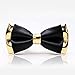 Black and Gold bow tie for men| black bow tie | Pre-tied bow tie style for Tuxedo, Wedding, Christmas, Graduation, New Year | CK bow tie (D Bow Tie- Black and Gold)