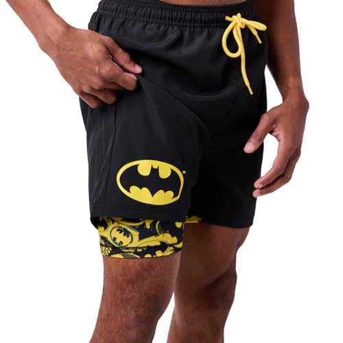 Bioworld Batman Logo Men's Black Gym Pajama Shorts3