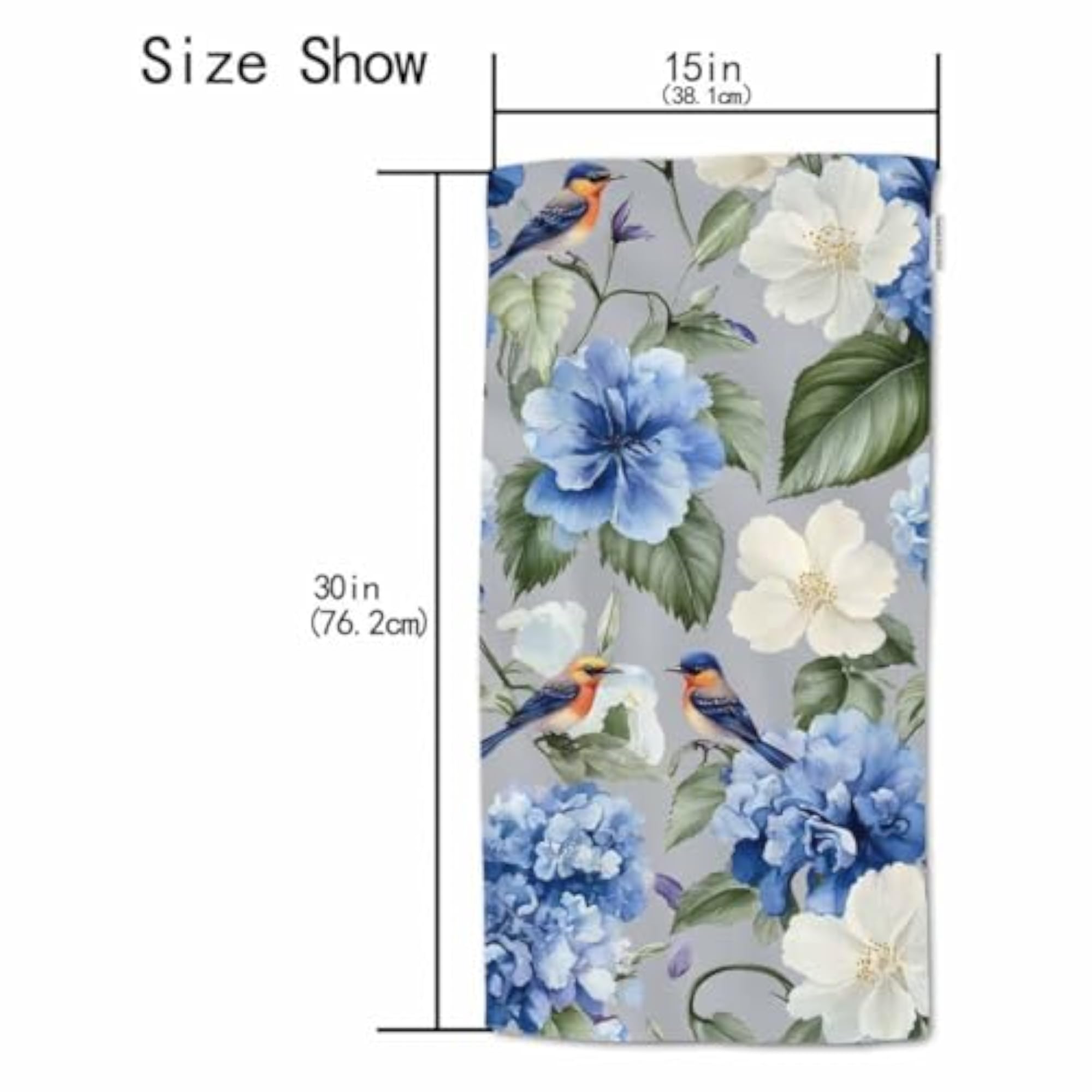 Floral Hand Towels, Hydrangea and Hibiscus Design