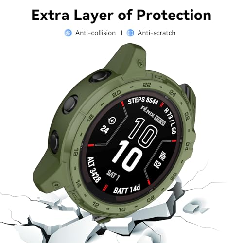 ISABAKE Etui kompatybilne z Garmin EPIX Pro 51 mm/Fenix 7X/Fenix 7X Pro, Etui ochronne z TPU, ramka zegarka, osłona do Enduro 2/Tactix 7