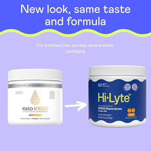 Image of Hi-Lyte K1000 Electrolytes Powder Mix Orange Keto & Performance, 50 Servings
