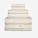 Turkish Luxury Hotel & Spa Collection 2 Bath, 2 Hand, 2 Washcloth Set of 6 Turkish Cotton - Organic, Eco-Friendly (6 Piece Set, Ivory)