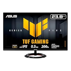 ASUS TUF Gaming VG249Q5R 24 Zoll Full HD Monitor (200 Hz, 0.3ms GtG, FreeSync Premium, Adaptive Sync, ELMB, GameFast Input, HDR10, Fast-IPS Panel, 16:9, 1920×1080, DisplayPort, HDMI, Speaker)