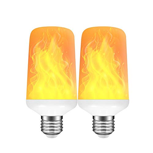 2 Pack LED Flame Effect Light Bulb -OVISEN Flame Light Bulbs - LED Flame Bulb- Fire Effect Light Bulb E26 E27-2 Year Warranty