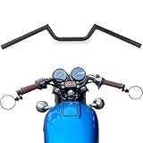 PSLER 7/8' Motorcycle Handle Bars - Cafe Racer Handlebars 7/8 22mm Handlebar Clubman Style Universal for Bobber Custom Application Minibike Ebike Dirtbike 50cc 110cc Pit Bike Black