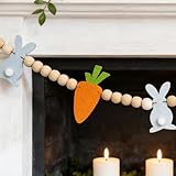 GWAWG Easter Bunny Carrot Garland - 1PC Easter Decorations Indoor for Home Office School, Easter Tree Decorations & Hanging Decorations, Easter Banner for Mantel Table Fireplace