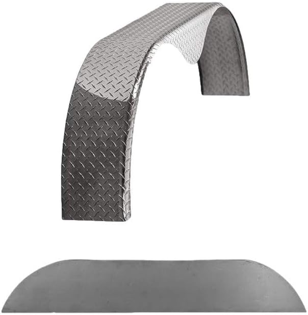 Premium 2-Pack Diamond Plate Aluminum Tandem Teardrop Fenders for Double Axle Trailer - 72”L x 10”W x 20”H | Heavy-Duty .063” Thick Aluminum for Superior Strength & Corrosion Resistance
