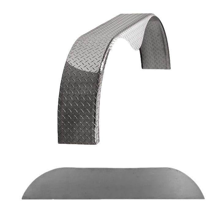 Premium 2-Pack Diamond Plate Aluminum Tandem Teardrop Fenders for Double Axle Trailer - 72”L x 10”W x 20”H | Heavy-Duty .063” Thick with Fender Backs for Superior Strength & Corrosion Resistance