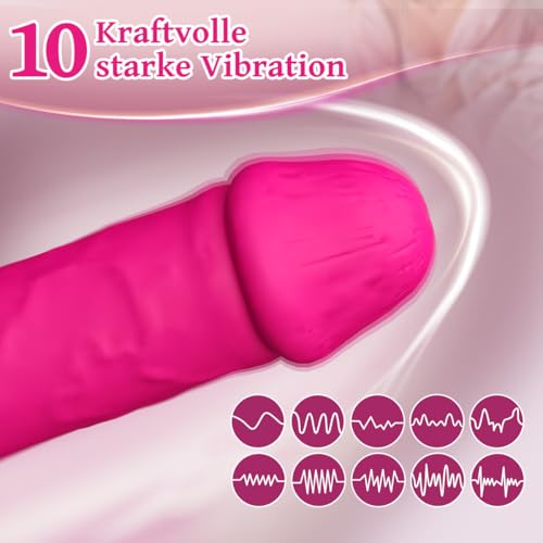 Vibrator Vibration für Frauen Sex Spielzeug für Die Frau Paare Mini Vibratorensets für Frauen Klitoris Leise - 10 Vibrationsmodi Starke Massagestab Vibratoren (Rose)
