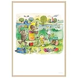 Janosch Poster – Originalmotiv „Draußenmusik“ | Kinderzimmer Deko mit Tiger & Bär | Offizielles Wandbild aus der Janosch-Welt | Geschenkidee für Kinder (Klassisch, Draußenmusik, 50x70 cm)